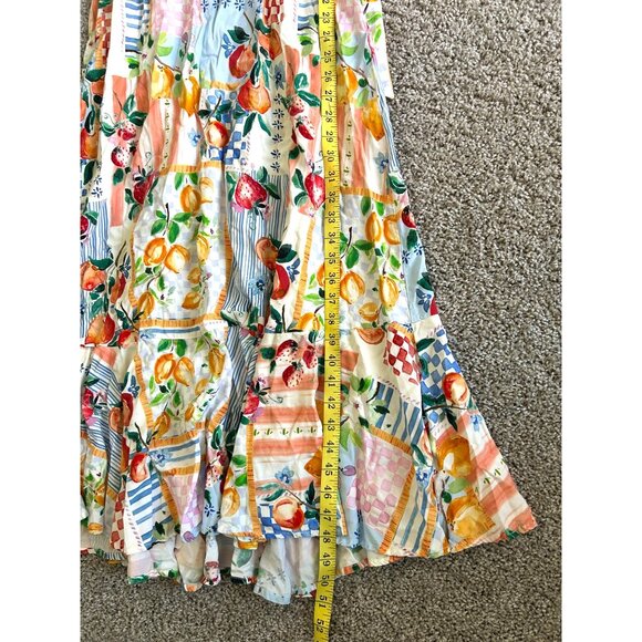 Paper Heart Womens Medium Patchwork Fruit Print Maxi Dress - Picture 8 of 12